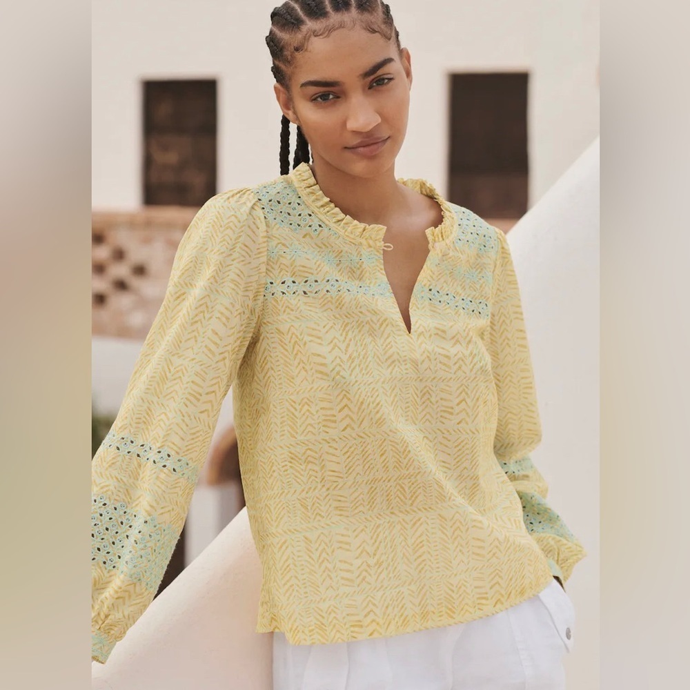 WRAP London Print and broderie blouse | US 4